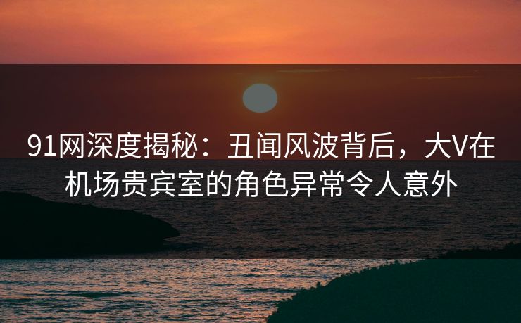 91网深度揭秘：丑闻风波背后，大V在机场贵宾室的角色异常令人意外